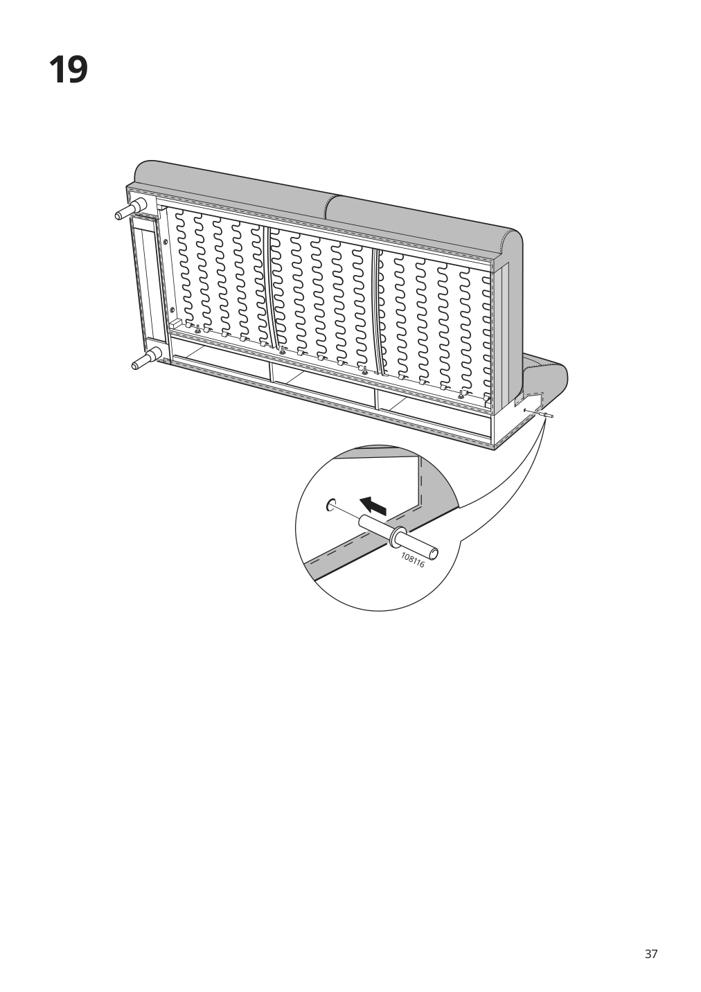 Assembly instructions for IKEA Langaryd frame 3 seat sofa w chs lng right lejde gray black | Page 37 - IKEA LÅNGARYD sofa w chaise, right 194.187.34