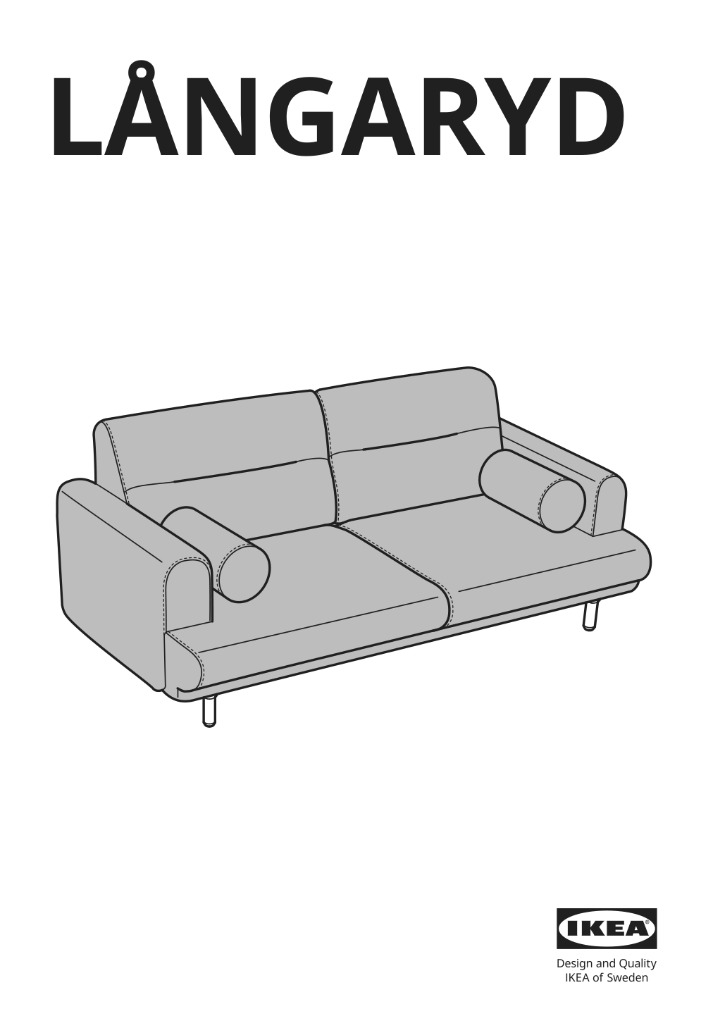 Assembly instructions for IKEA Langaryd loveseat frame lejde light gray | Page 1 - IKEA LÅNGARYD loveseat 194.181.40