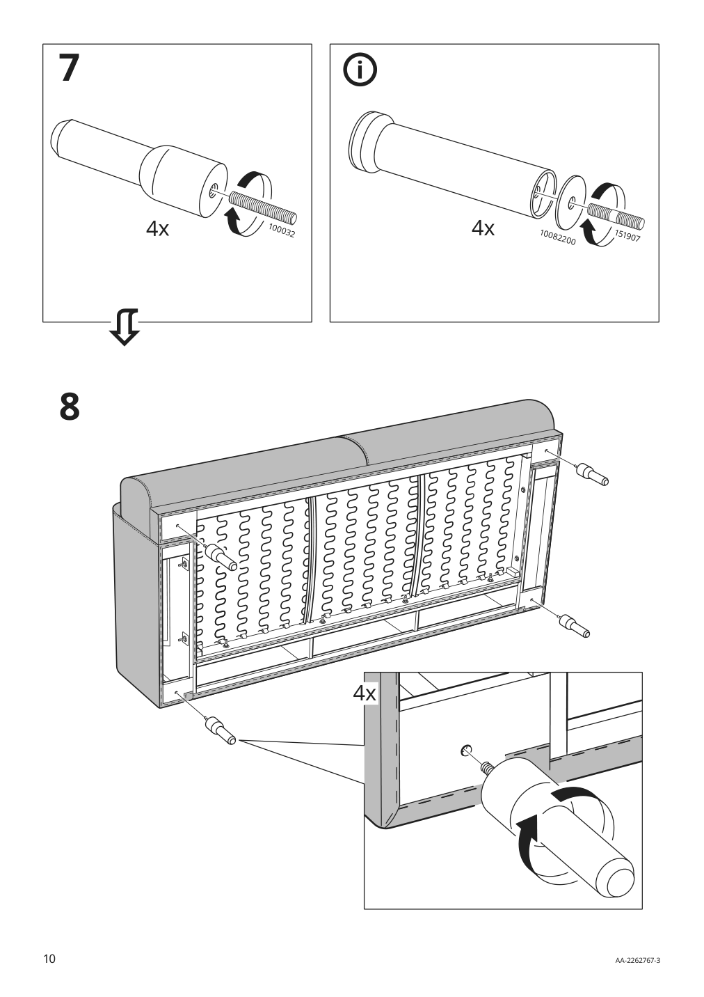 Assembly instructions for IKEA Langaryd loveseat frame lejde light gray | Page 10 - IKEA LÅNGARYD loveseat 594.181.43