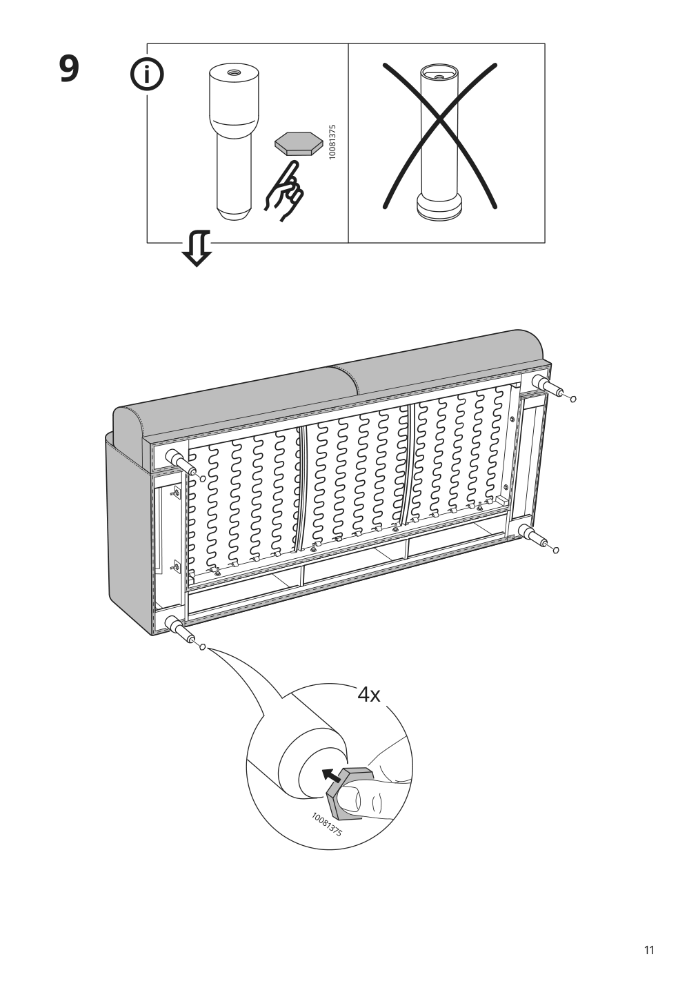 Assembly instructions for IKEA Langaryd loveseat frame lejde light gray | Page 11 - IKEA LÅNGARYD loveseat 194.181.40