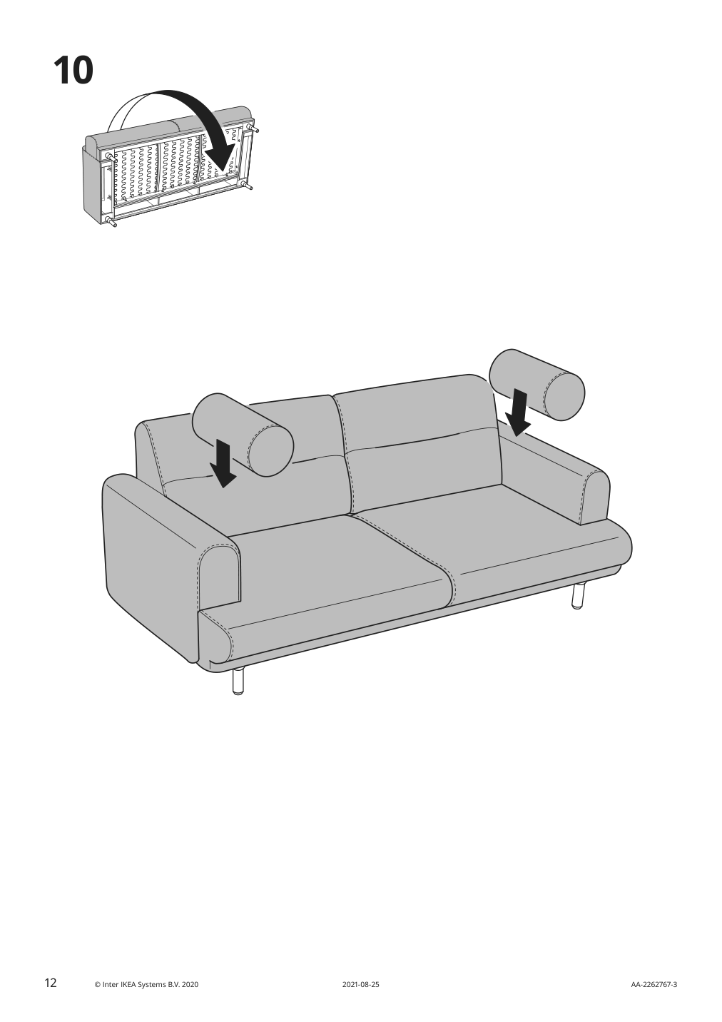 Assembly instructions for IKEA Langaryd loveseat frame lejde gray black | Page 12 - IKEA LÅNGARYD loveseat 494.181.34