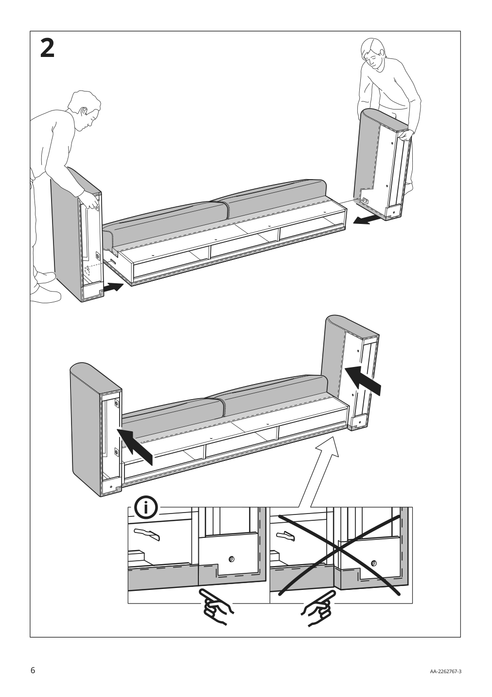 Assembly instructions for IKEA Langaryd loveseat frame lejde light gray | Page 6 - IKEA LÅNGARYD loveseat 594.181.43