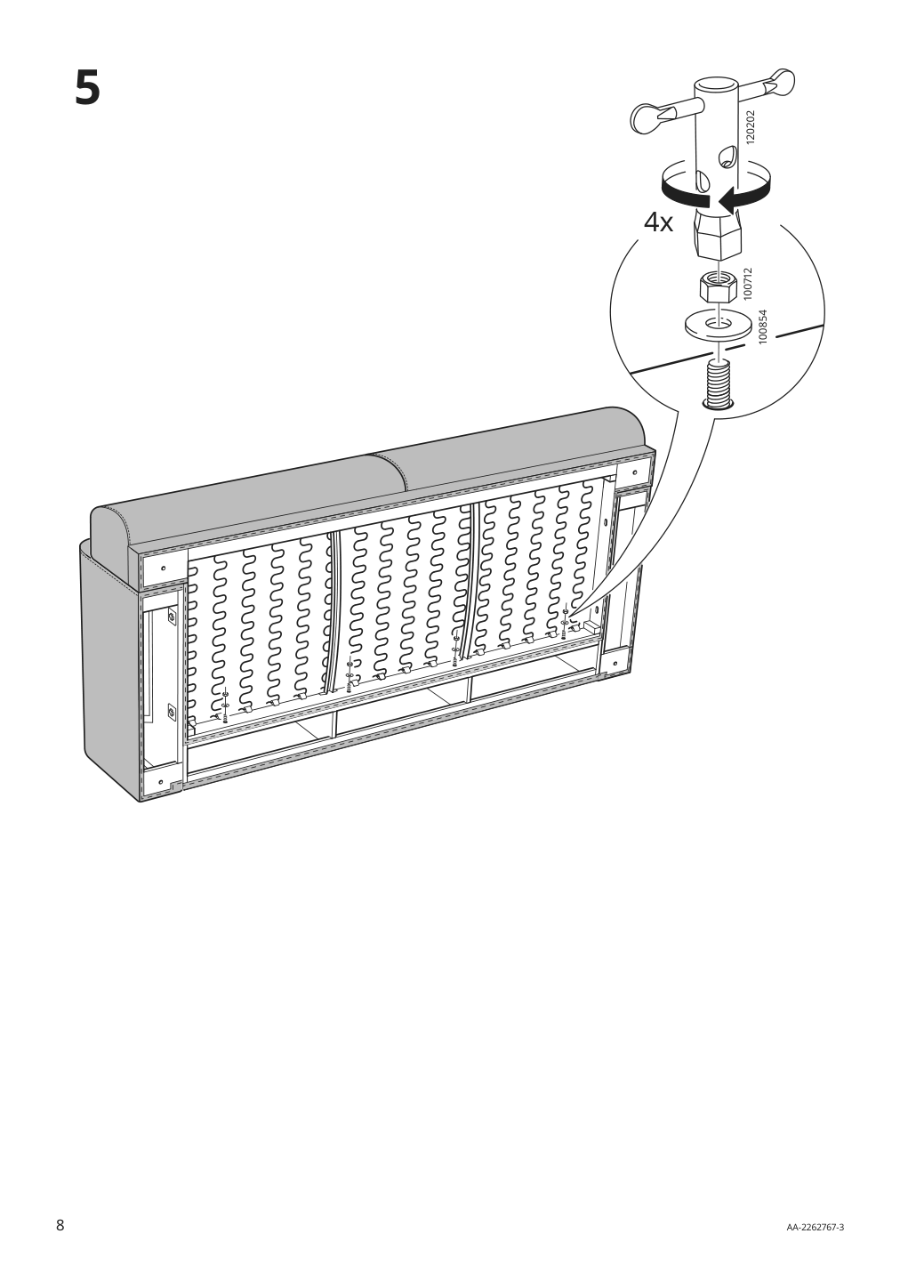 Assembly instructions for IKEA Langaryd loveseat frame lejde light gray | Page 8 - IKEA LÅNGARYD loveseat 594.181.43