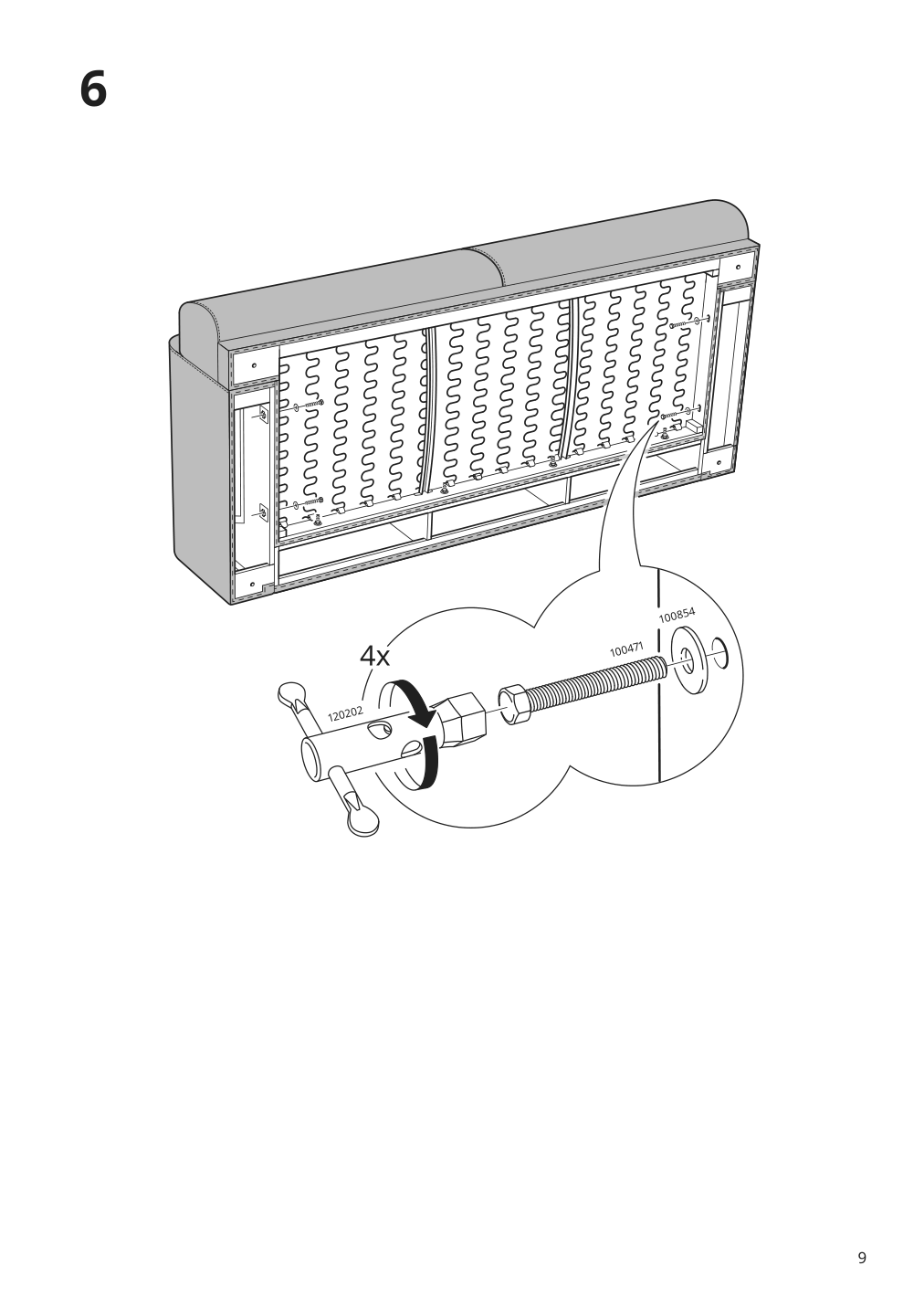 Assembly instructions for IKEA Langaryd loveseat frame lejde light gray | Page 9 - IKEA LÅNGARYD loveseat 594.181.43