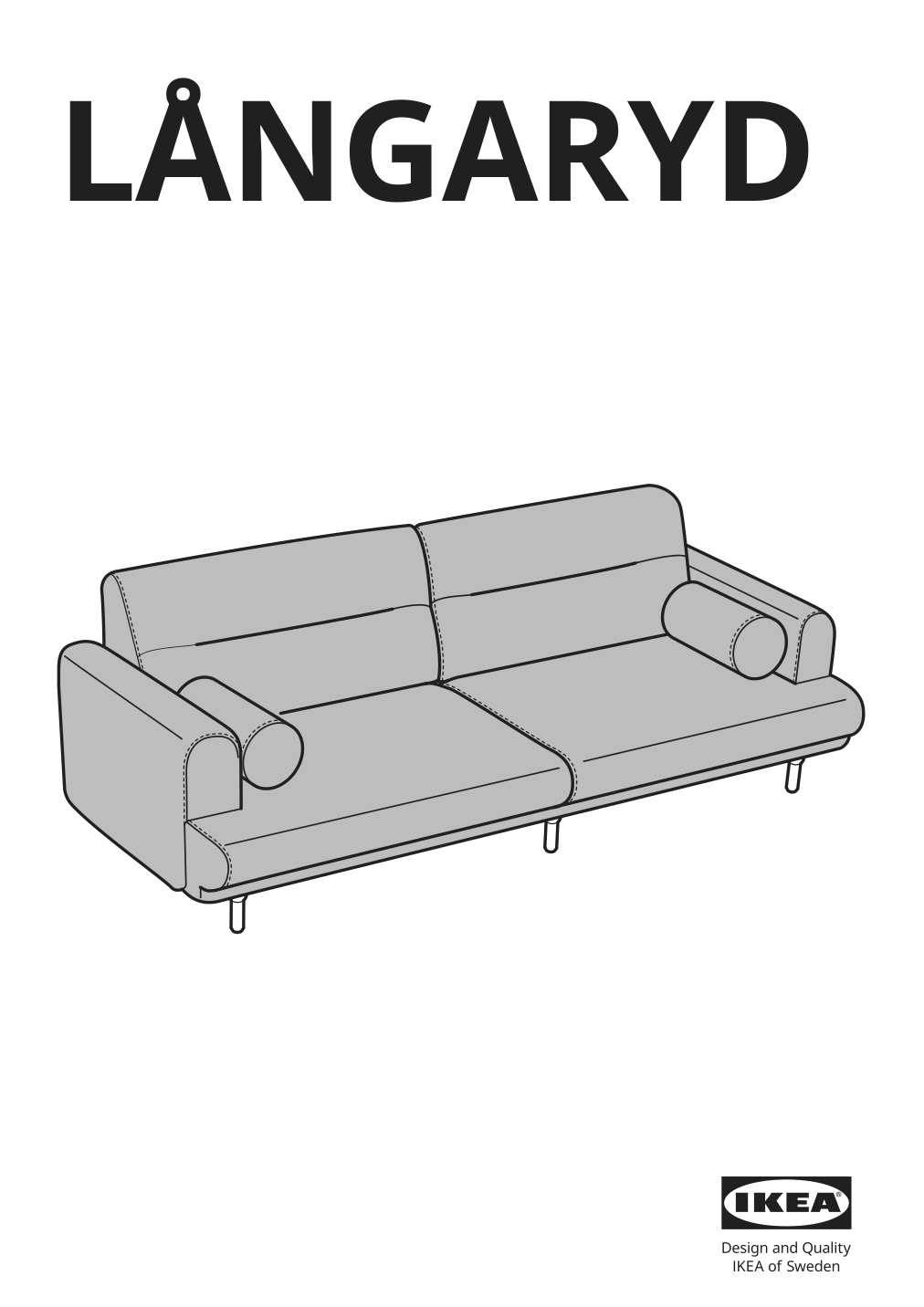 Assembly instructions for IKEA Langaryd sofa frame lejde light gray | Page 1 - IKEA LÅNGARYD sofa 494.180.92