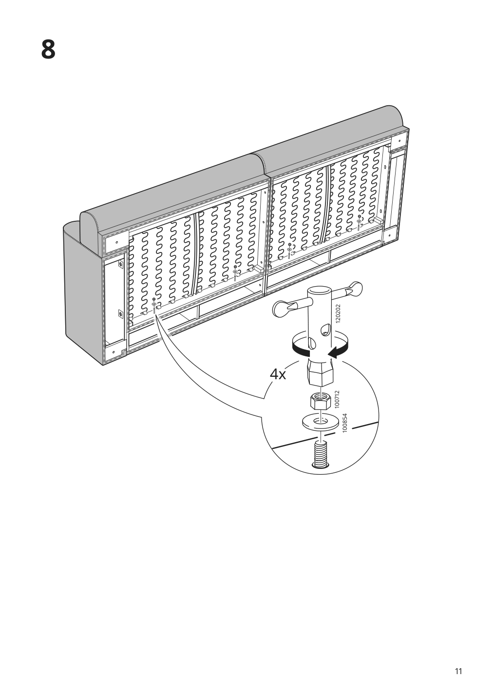 Assembly instructions for IKEA Langaryd sofa frame lejde light gray | Page 11 - IKEA LÅNGARYD sofa 694.180.86