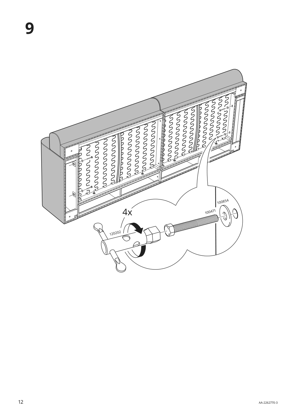 Assembly instructions for IKEA Langaryd sofa frame lejde gray black | Page 12 - IKEA LÅNGARYD sofa 094.181.07