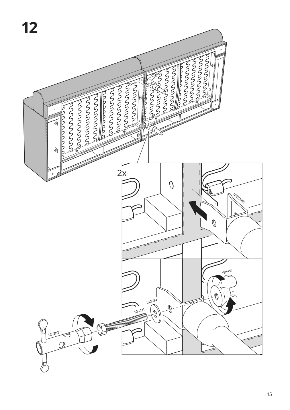 Assembly instructions for IKEA Langaryd sofa frame lejde light gray | Page 15 - IKEA LÅNGARYD sofa 694.180.86