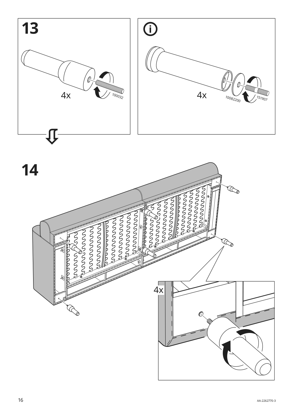 Assembly instructions for IKEA Langaryd sofa frame lejde light gray | Page 16 - IKEA LÅNGARYD sofa 494.180.92