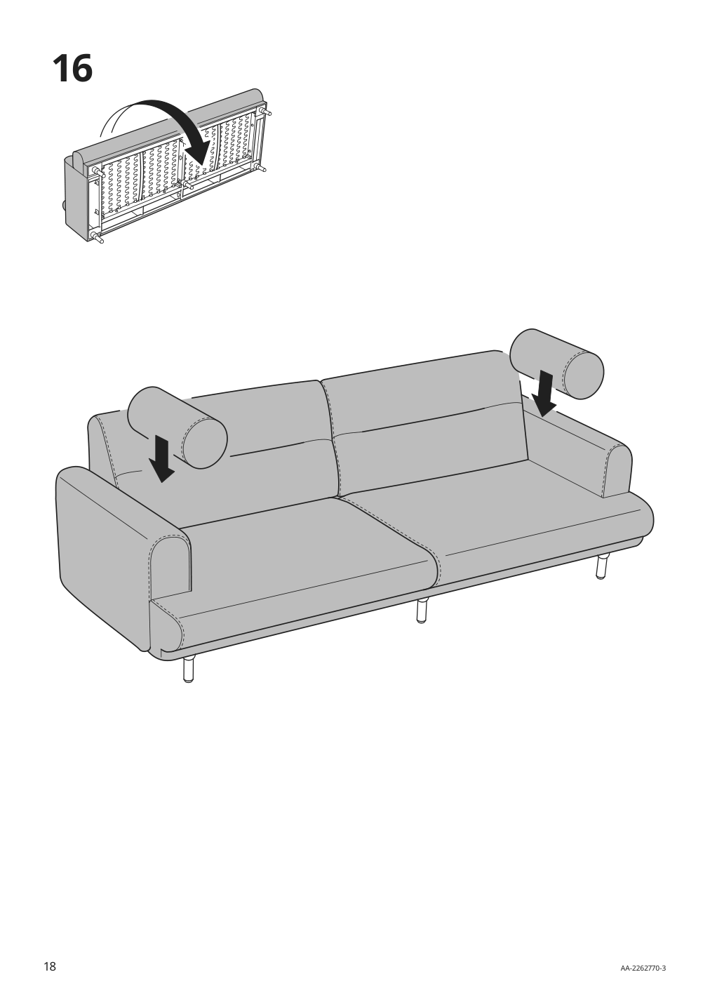 Assembly instructions for IKEA Langaryd sofa frame lejde gray black | Page 18 - IKEA LÅNGARYD sofa 094.181.07