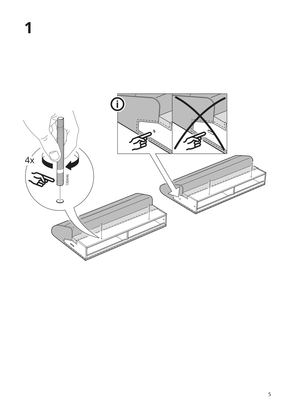 Assembly instructions for IKEA Langaryd sofa frame lejde gray black | Page 5 - IKEA LÅNGARYD sofa 094.181.07