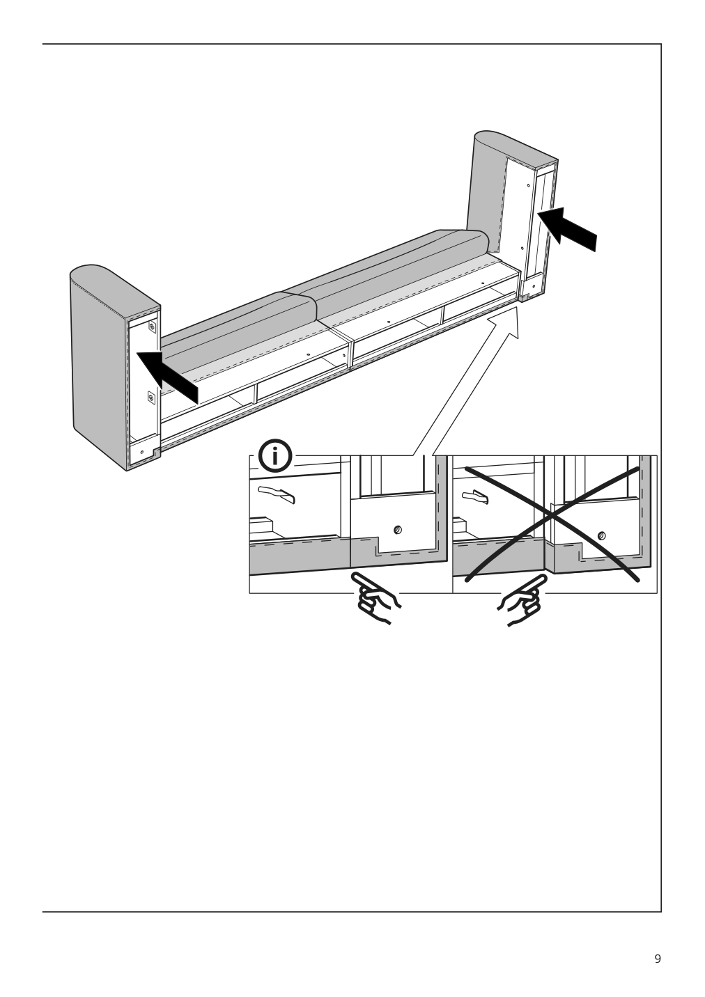 Assembly instructions for IKEA Langaryd sofa frame lejde light gray | Page 9 - IKEA LÅNGARYD sofa 494.180.92