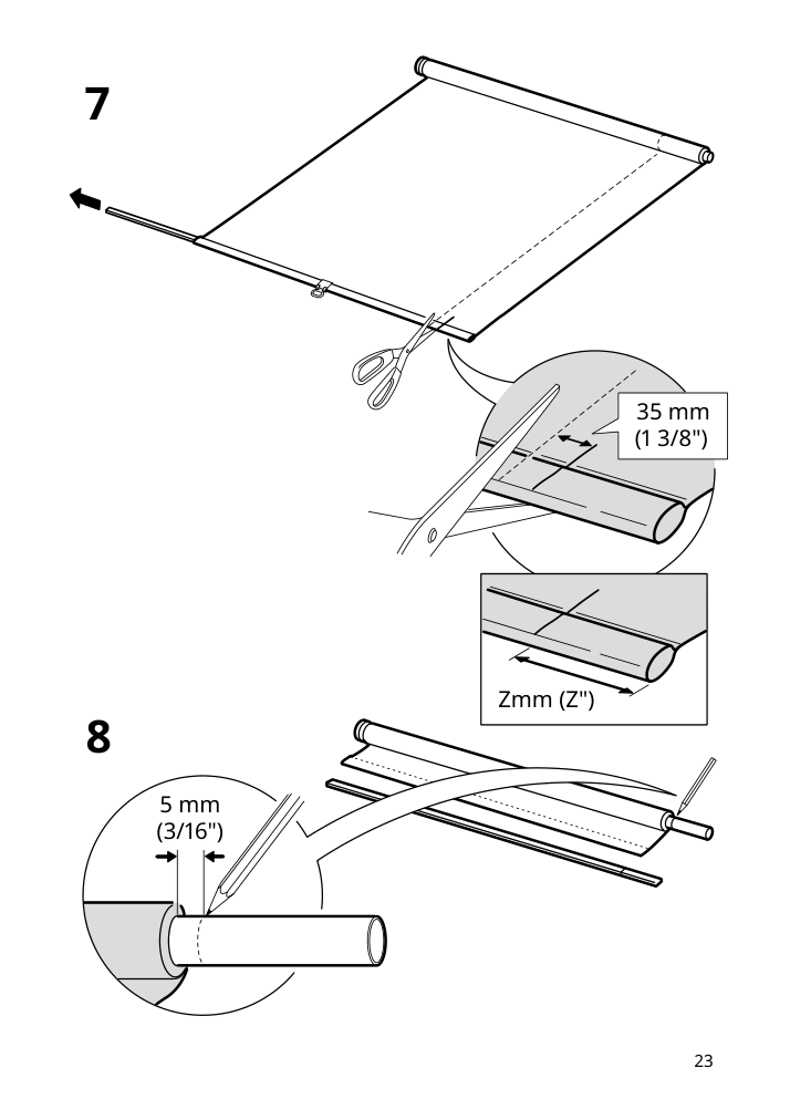 Assembly instructions for IKEA Langdans roller blind gray | Page 23 - IKEA LÅNGDANS roller blind 204.672.19