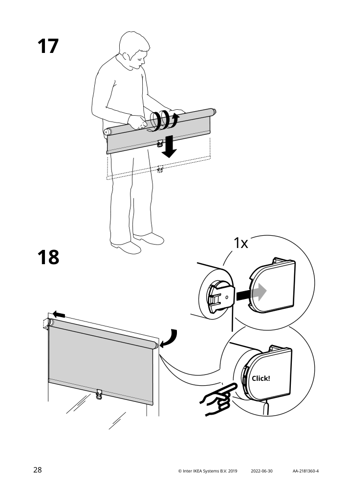 Assembly instructions for IKEA Langdans roller blind gray | Page 28 - IKEA LÅNGDANS roller blind 204.672.19