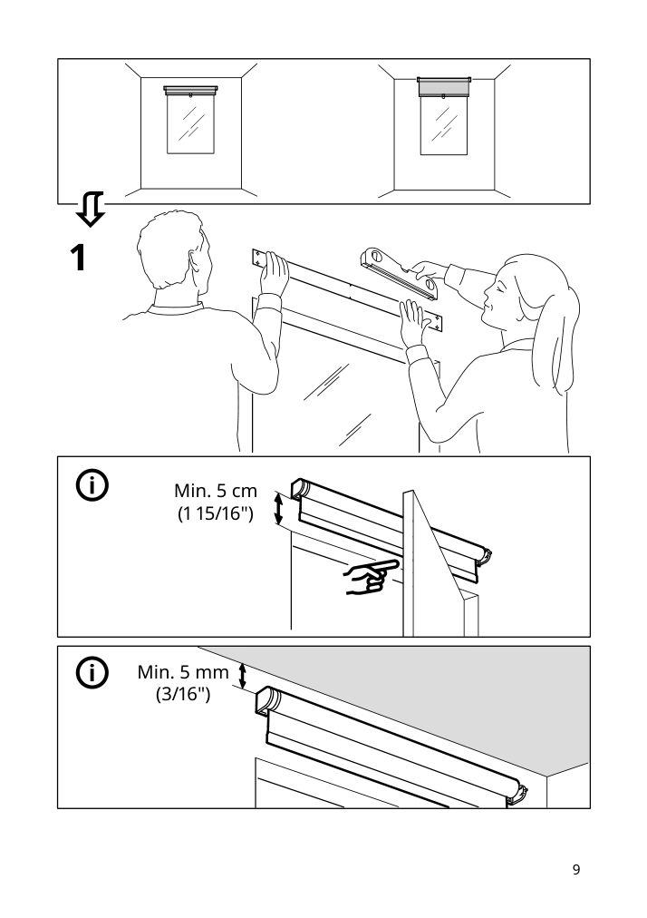 Assembly instructions for IKEA Langdans roller blind gray | Page 9 - IKEA LÅNGDANS roller blind 204.672.19