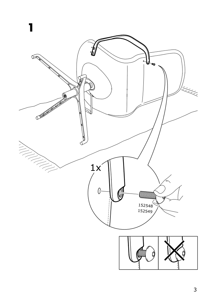 Assembly instructions for IKEA Langfjaell pair of armrests black | Page 3 - IKEA LÅNGFJÄLL conference chair with armrests 191.778.57