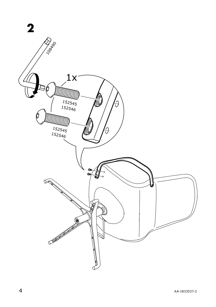 Assembly instructions for IKEA Langfjaell pair of armrests black | Page 4 - IKEA LÅNGFJÄLL conference chair with armrests 191.778.57