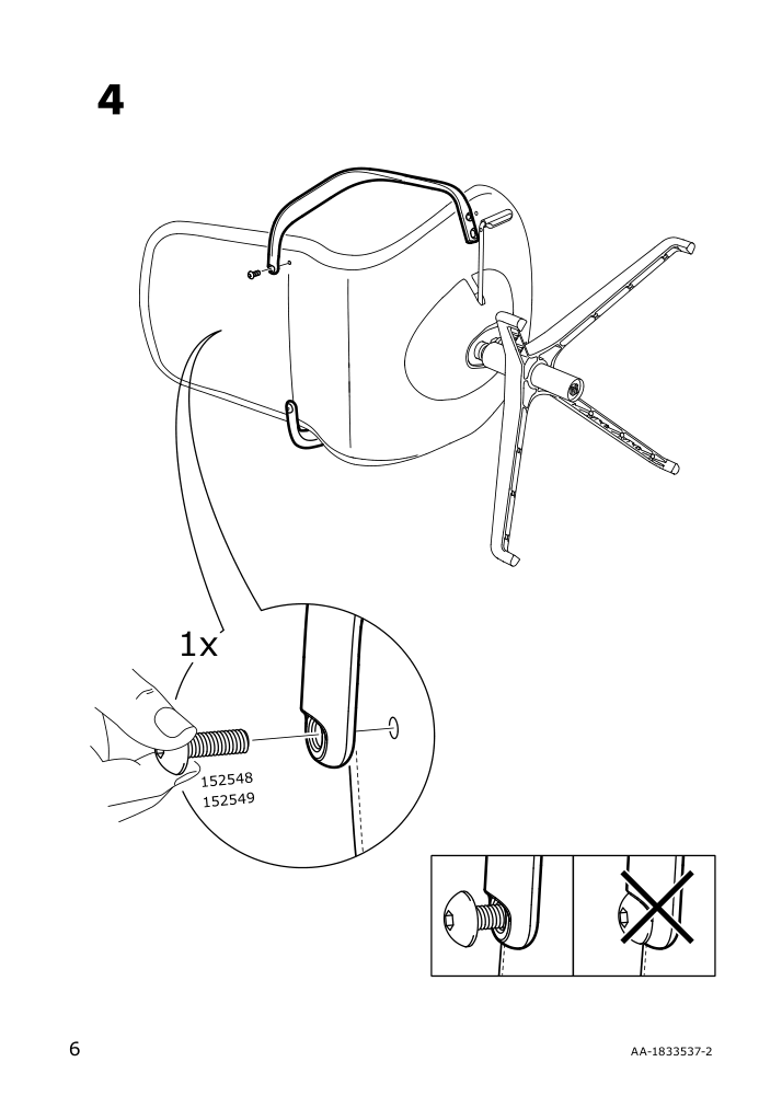 Assembly instructions for IKEA Langfjaell pair of armrests black | Page 6 - IKEA LÅNGFJÄLL conference chair with armrests 191.778.57