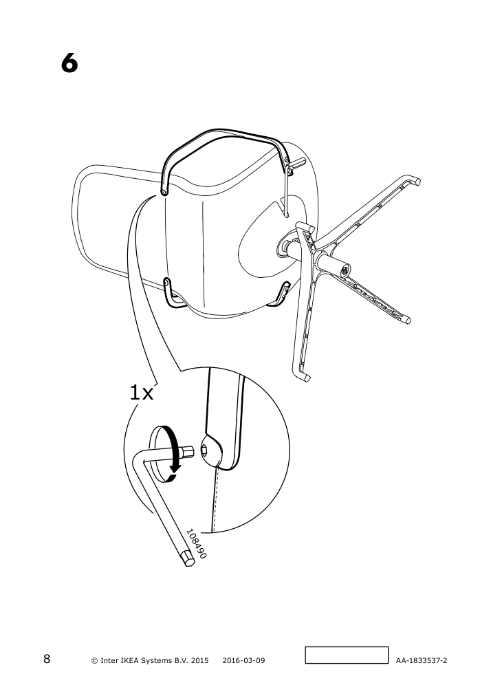 Assembly instructions for IKEA Langfjaell pair of armrests black | Page 8 - IKEA LÅNGFJÄLL conference chair with armrests 191.778.57