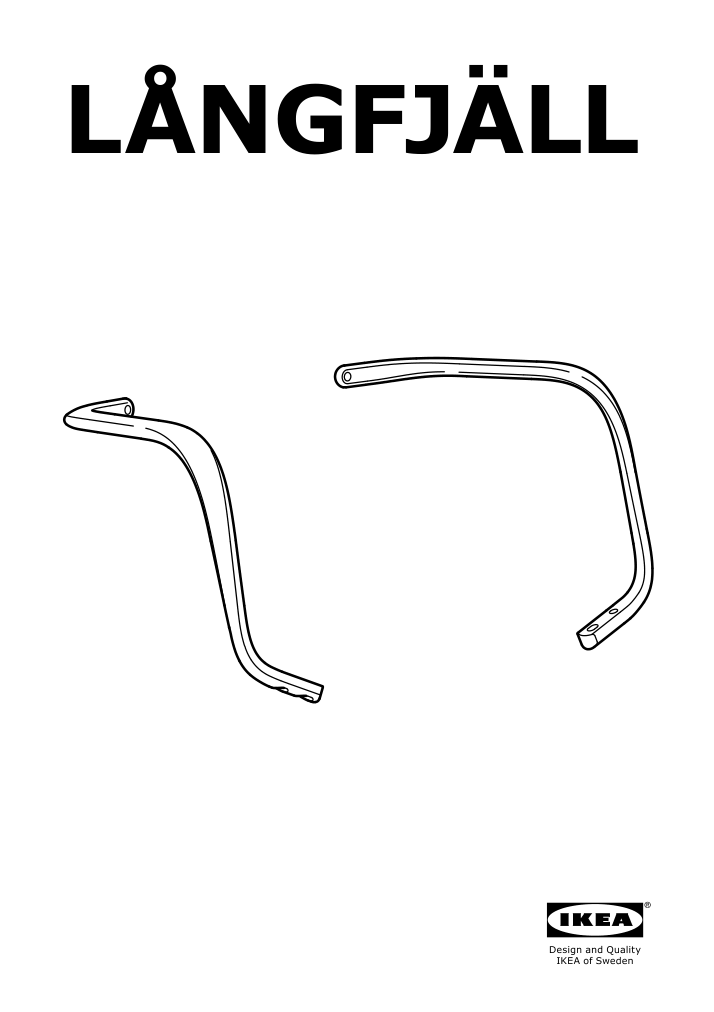 Assembly instructions for IKEA Langfjaell pair of armrests white | Page 1 - IKEA LÅNGFJÄLL conference chair with armrests 892.527.73