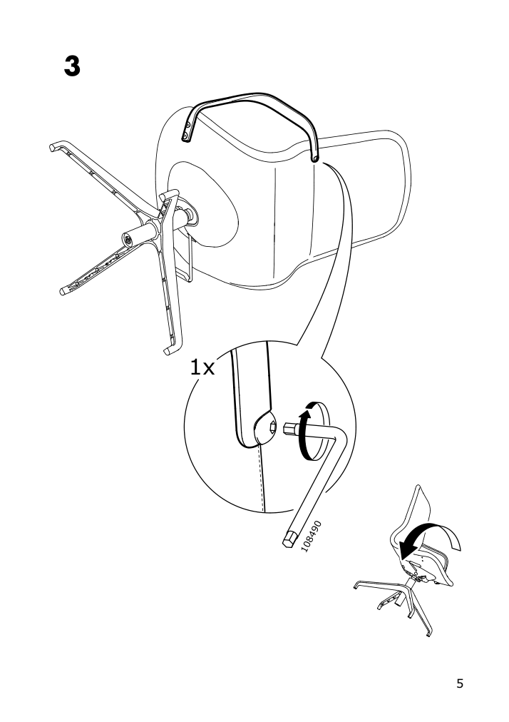 Assembly instructions for IKEA Langfjaell pair of armrests white | Page 5 - IKEA LÅNGFJÄLL conference chair with armrests 892.527.73