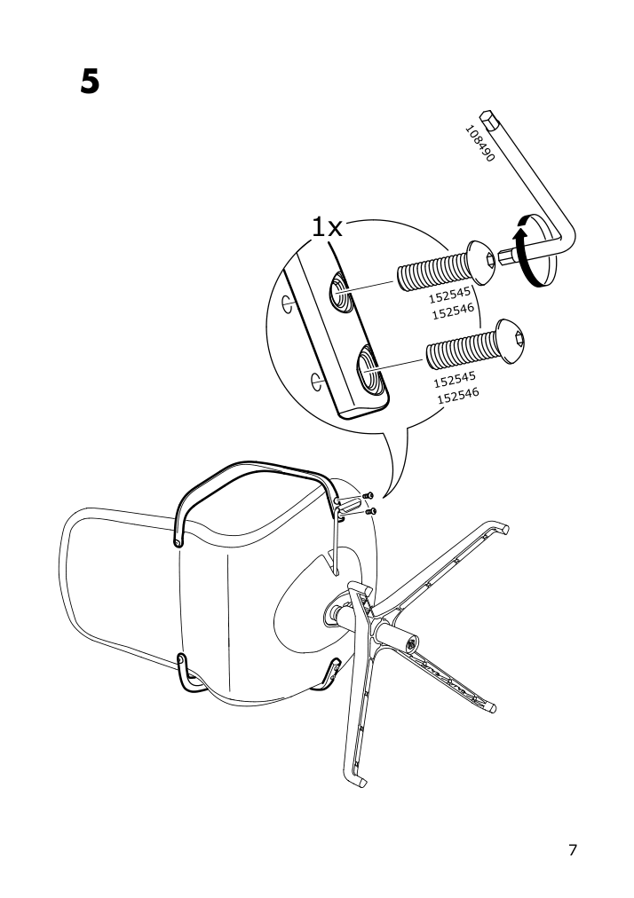 Assembly instructions for IKEA Langfjaell pair of armrests white | Page 7 - IKEA LÅNGFJÄLL conference chair with armrests 892.527.73