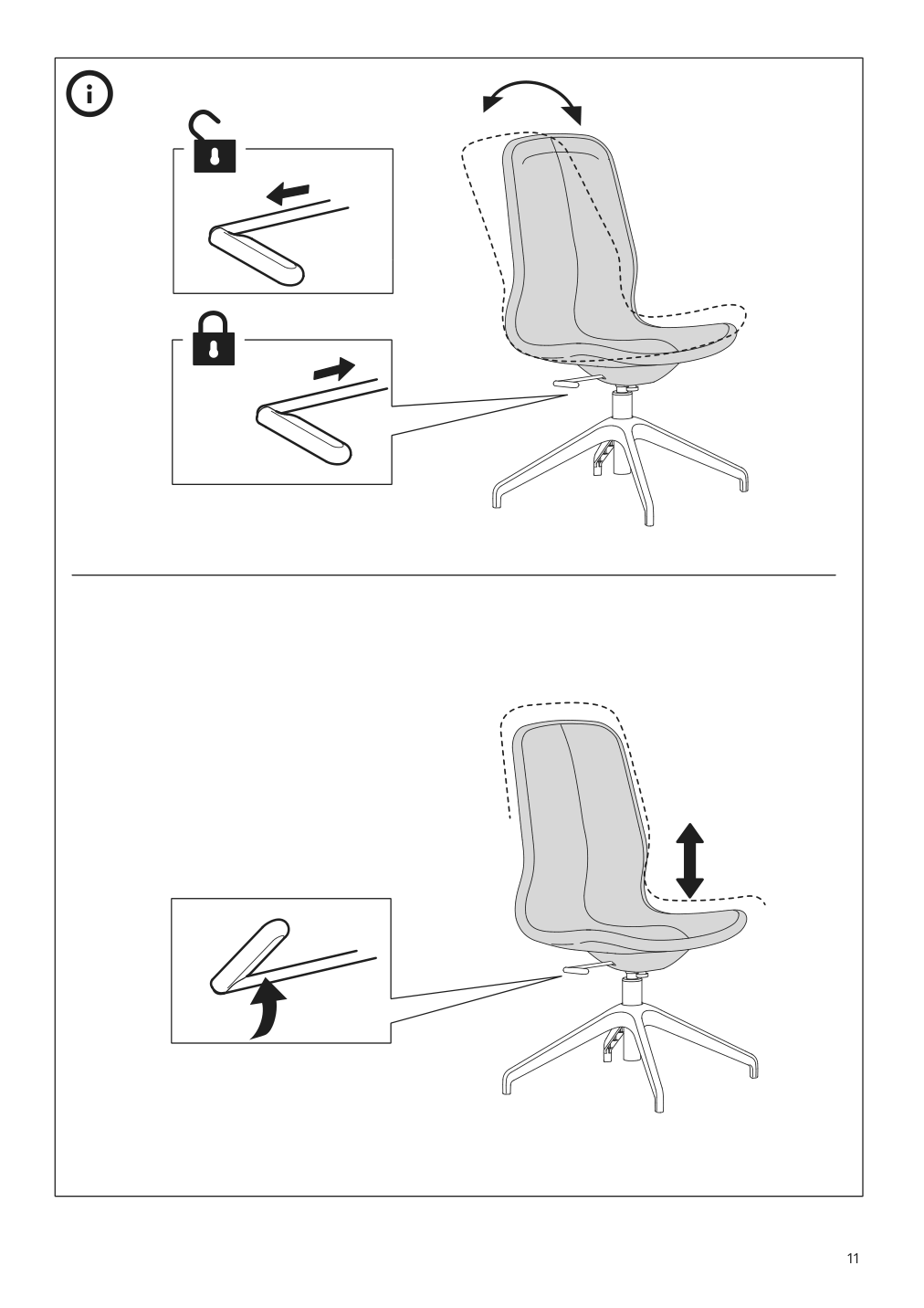 Assembly instructions for IKEA Langfjaell star base with 4 legs black | Page 11 - IKEA LÅNGFJÄLL conference chair 591.749.65