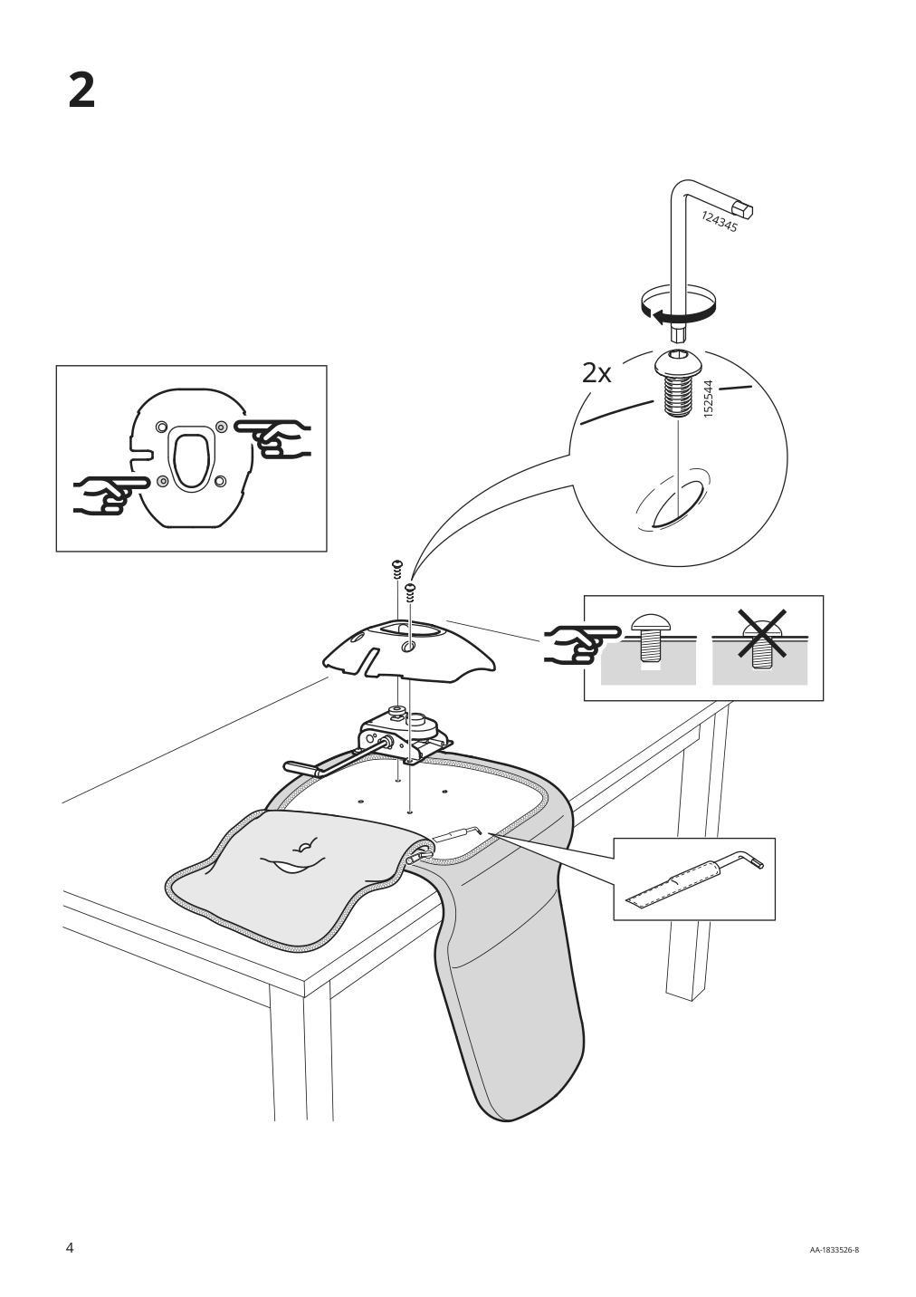 Assembly instructions for IKEA Langfjaell star base with 5 legs and casters black | Page 4 - IKEA LÅNGFJÄLL conference chair 295.060.56