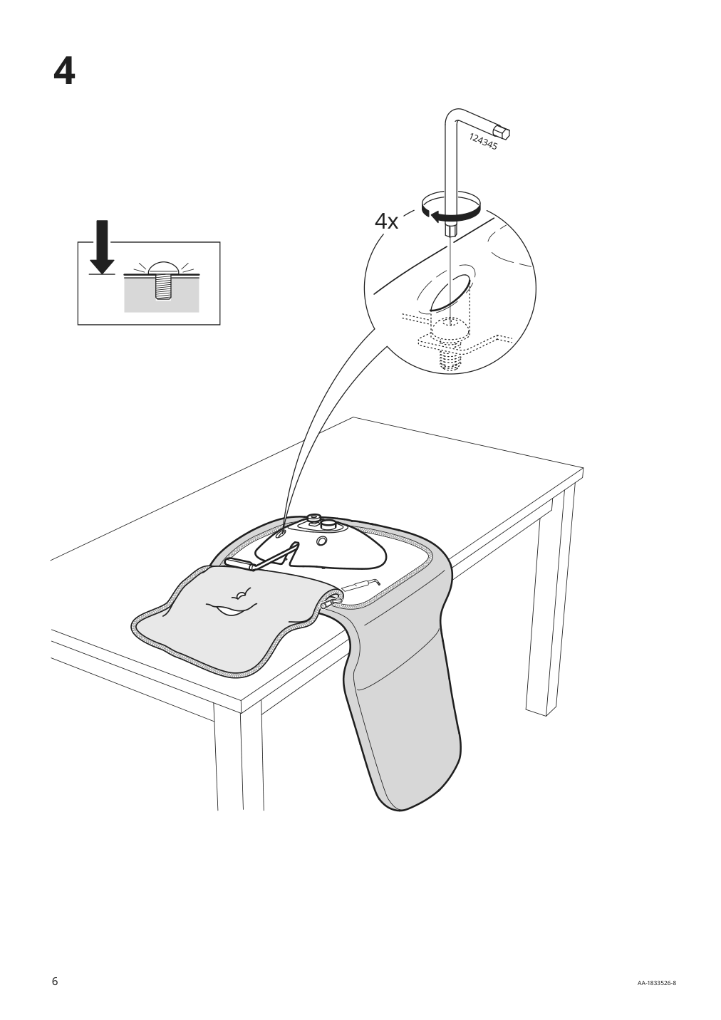 Assembly instructions for IKEA Langfjaell star base with 5 legs and casters black | Page 6 - IKEA ALEX/LÅNGFJÄLL / KALLAX desk and storage combination 094.367.57