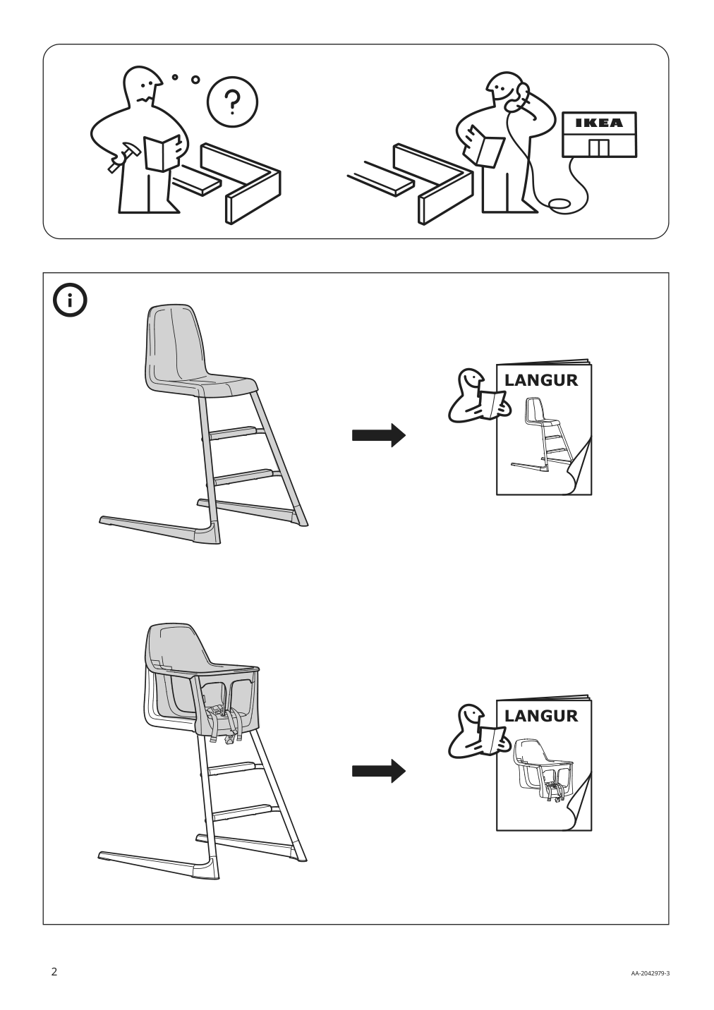 Assembly instructions for IKEA Langur high chair tray white | Page 2 - IKEA LANGUR high chair with tray 492.525.53