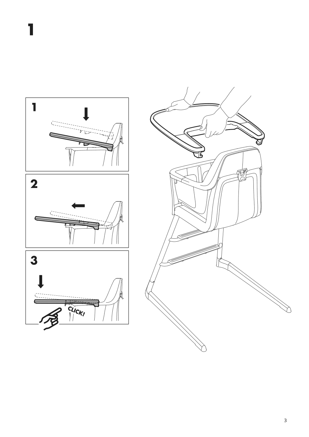 Assembly instructions for IKEA Langur high chair tray white | Page 3 - IKEA LANGUR high chair with tray 492.525.53