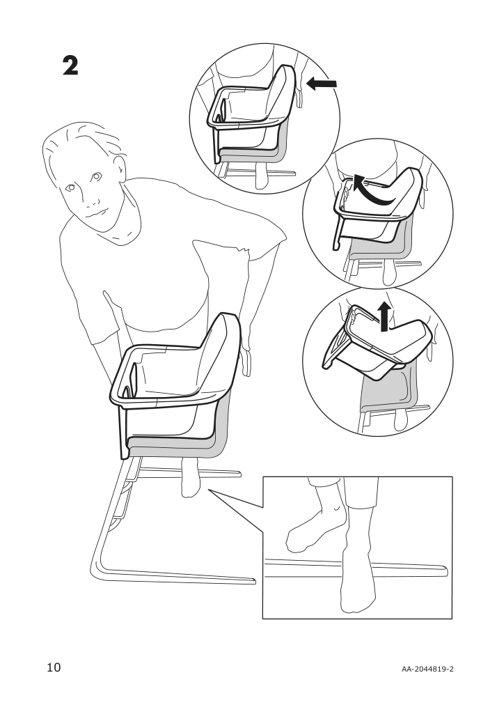 Assembly instructions for IKEA Langur seat shell for highchair white | Page 10 - IKEA LANGUR high chair with tray 492.525.53