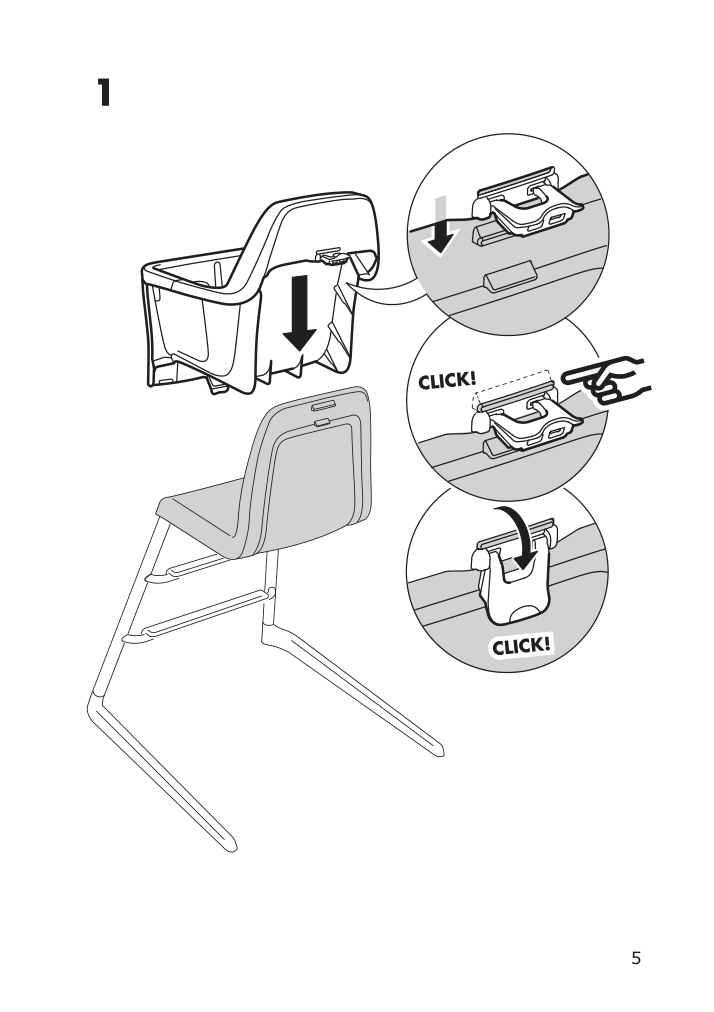 Assembly instructions for IKEA Langur seat shell for highchair white | Page 5 - IKEA LANGUR junior/high chair 092.525.93