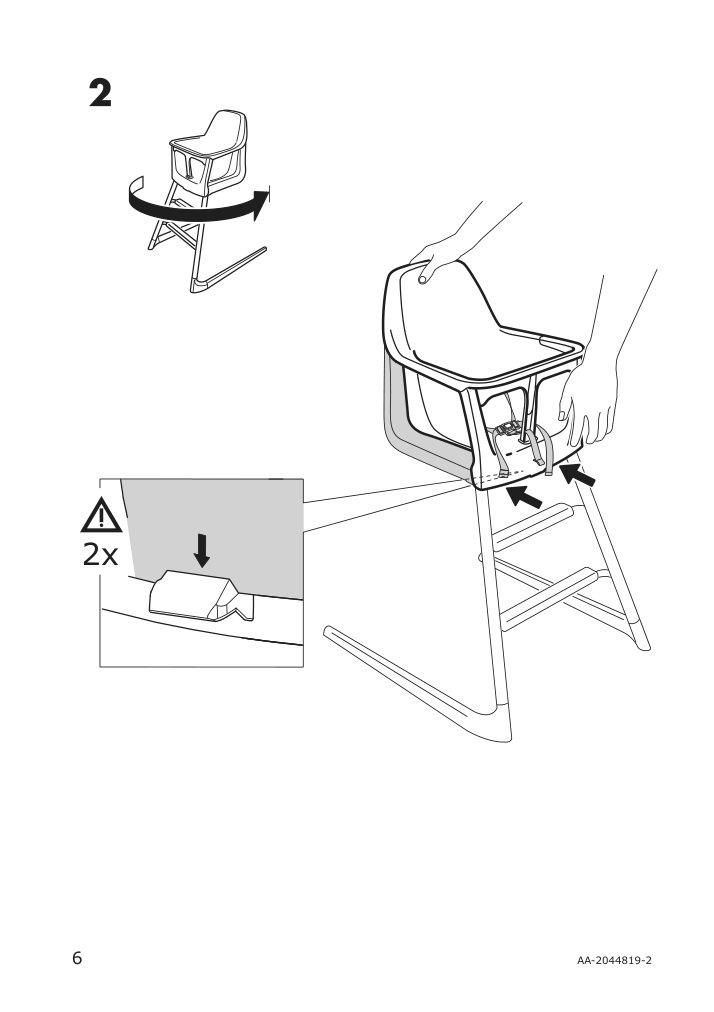 Assembly instructions for IKEA Langur seat shell for highchair white | Page 6 - IKEA LANGUR junior/high chair 092.525.93