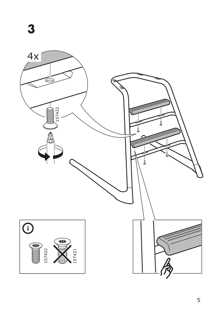 Assembly instructions for IKEA Langur seat shell for junior chair white | Page 5 - IKEA LANGUR junior/high chair 092.525.93