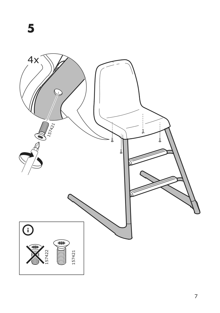 Assembly instructions for IKEA Langur seat shell for junior chair white | Page 7 - IKEA LANGUR junior/high chair 092.525.93