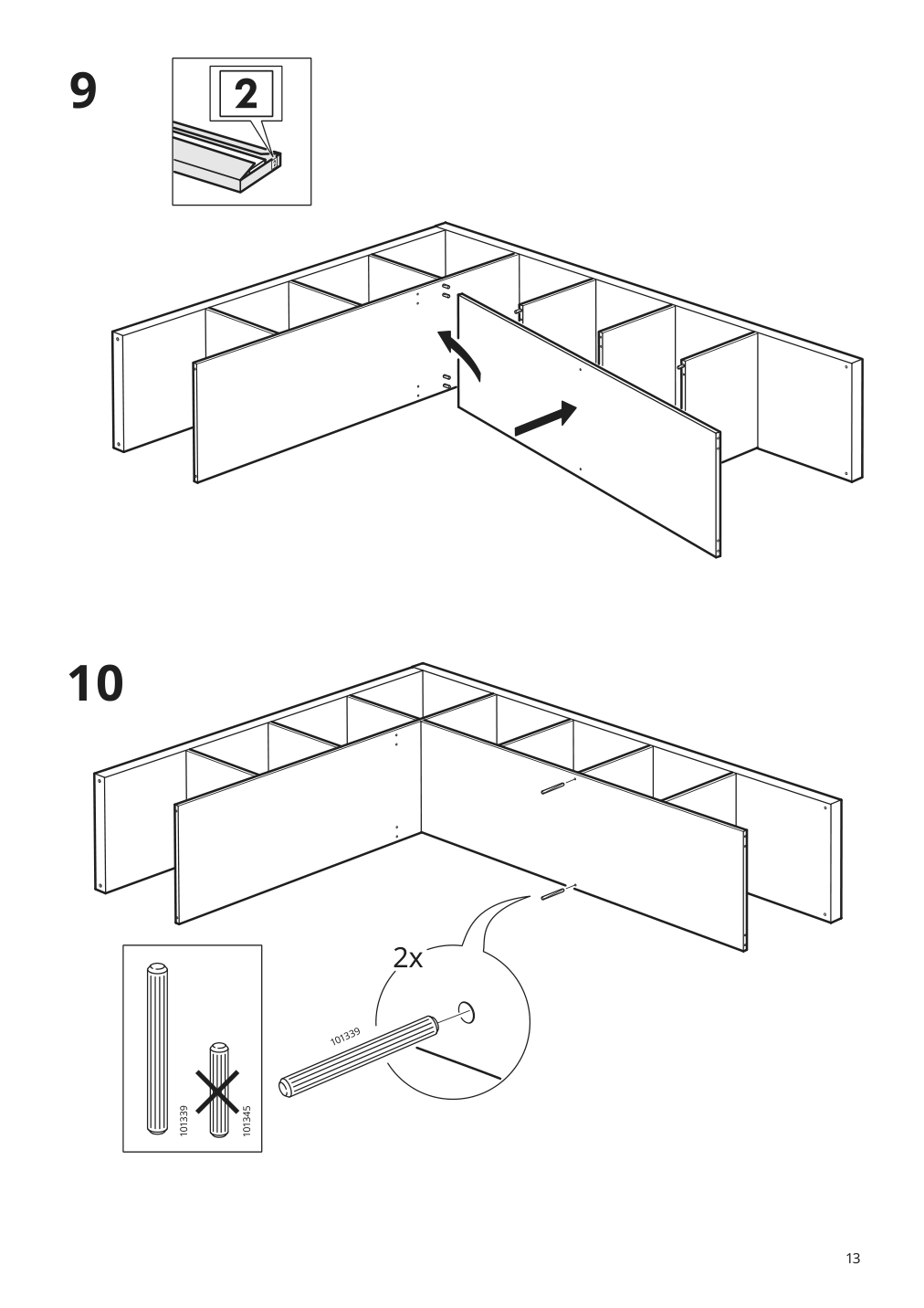 Assembly instructions for IKEA Lappland tv storage unit black brown | Page 13 - IKEA LAPPLAND TV storage unit 305.662.33