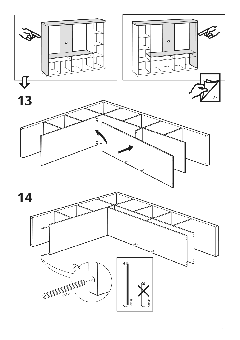 Assembly instructions for IKEA Lappland tv storage unit black brown | Page 15 - IKEA LAPPLAND TV storage unit 305.662.33