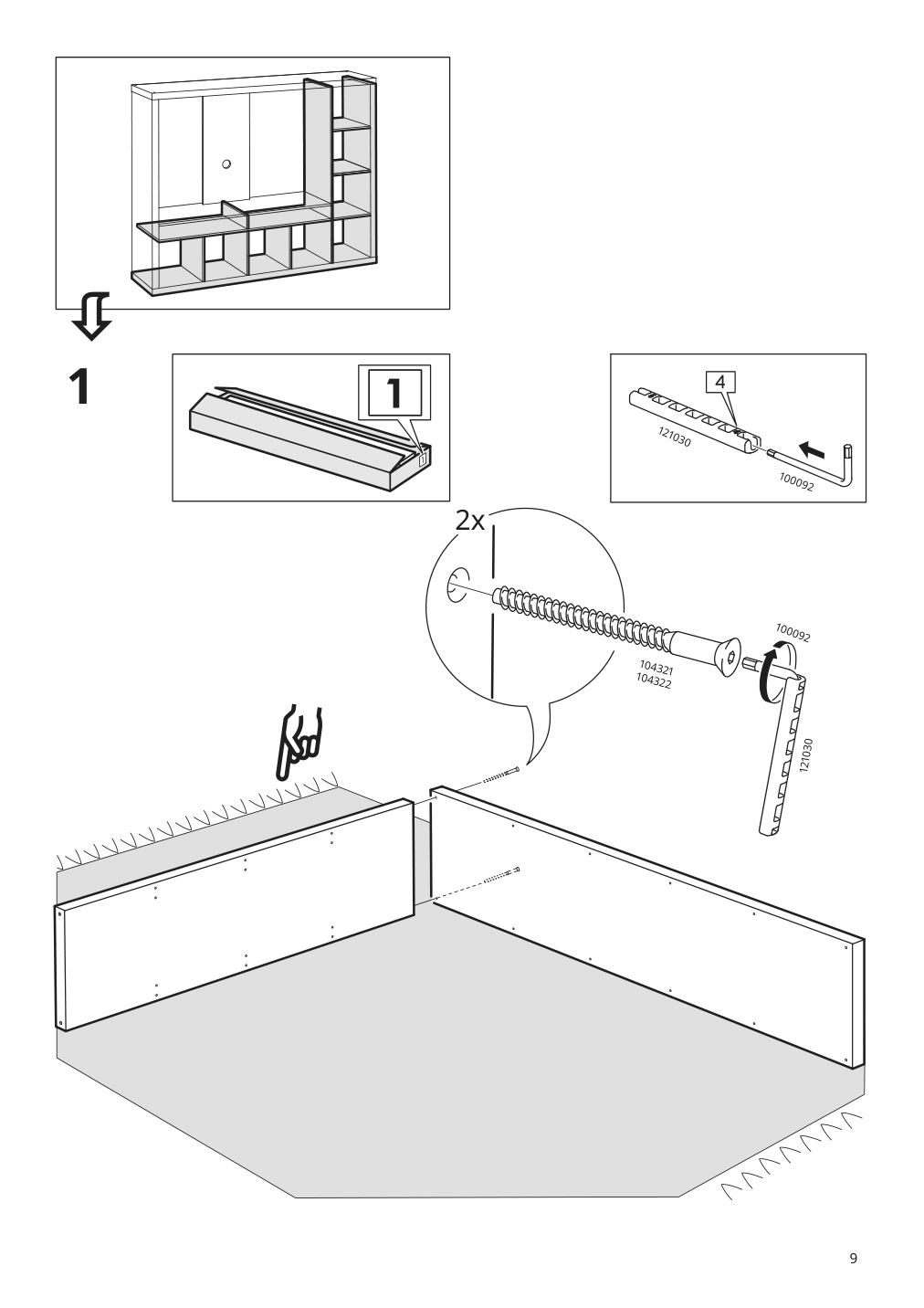 Assembly instructions for IKEA Lappland tv storage unit black brown | Page 9 - IKEA LAPPLAND TV storage unit 305.662.33