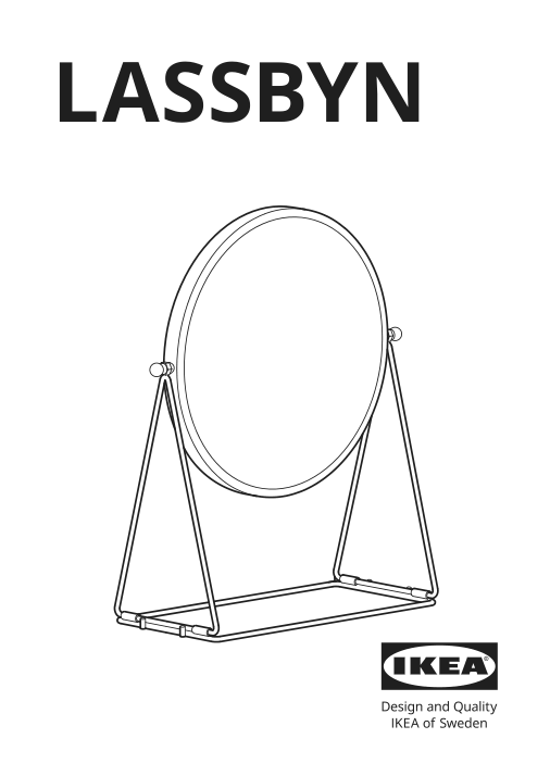 Assembly instructions for IKEA Lassbyn table mirror silver color | Page 1 - IKEA LASSBYN table mirror 405.163.13