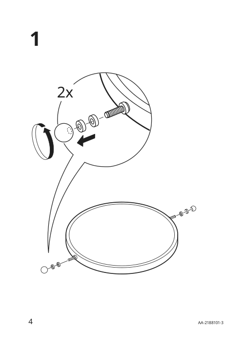 Assembly instructions for IKEA Lassbyn table mirror silver color | Page 4 - IKEA LASSBYN table mirror 405.163.13