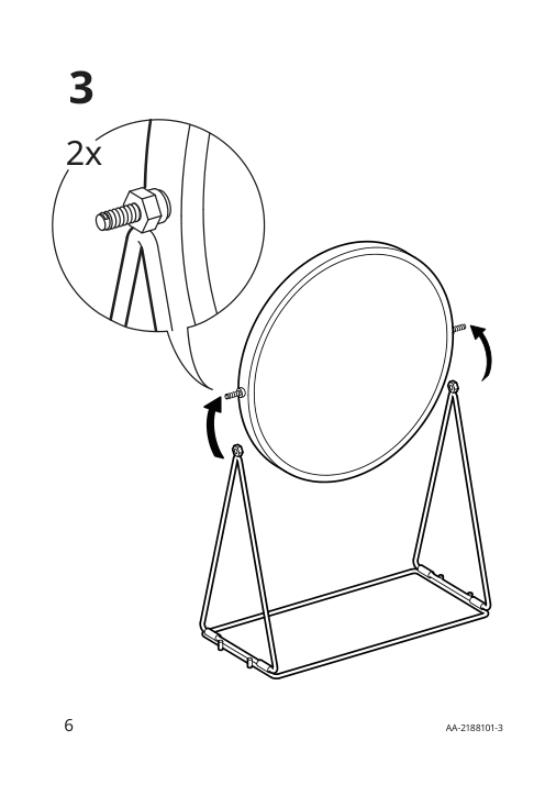 Assembly instructions for IKEA Lassbyn table mirror silver color | Page 6 - IKEA LASSBYN table mirror 405.163.13