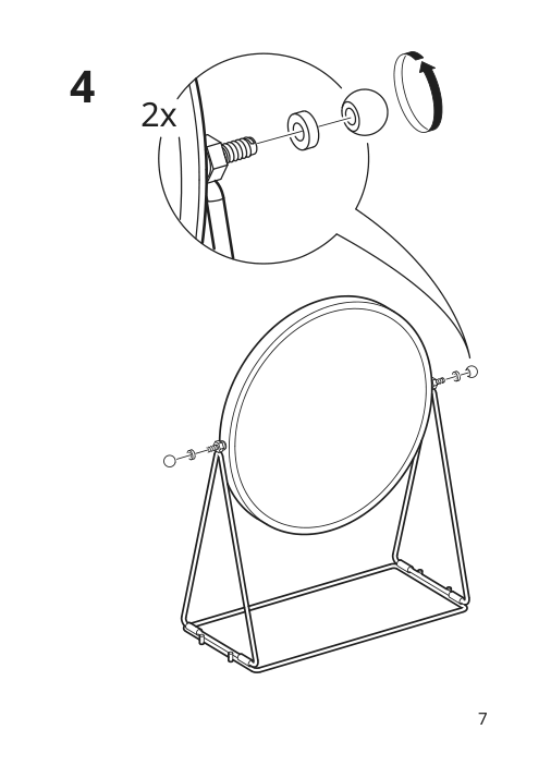Assembly instructions for IKEA Lassbyn table mirror silver color | Page 7 - IKEA LASSBYN table mirror 405.163.13