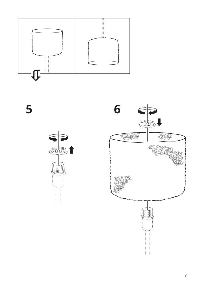 Assembly instructions for IKEA Lergryn lamp shade knitted beige handmade | Page 7 - IKEA LERGRYN / SKAFTET floor lamp base, arched 794.281.84