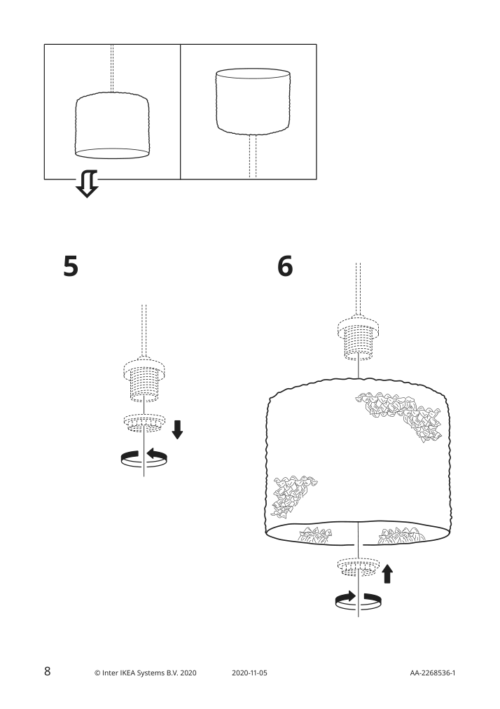 Assembly instructions for IKEA Lergryn lamp shade knitted beige handmade | Page 8 - IKEA LERGRYN / SKAFTET floor lamp base, arched 794.281.84