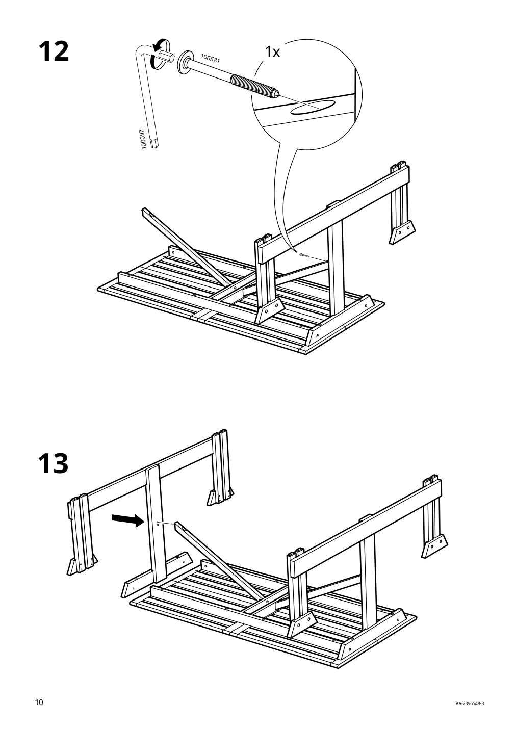 Assembly instructions for IKEA Lerholmen picnic table acacia outdoor | Page 10 - IKEA LERHOLMEN picnic table 405.392.63