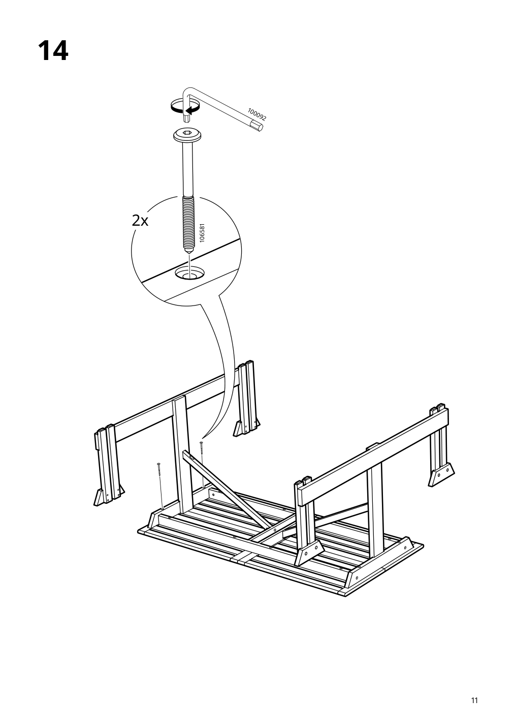 Assembly instructions for IKEA Lerholmen picnic table acacia outdoor | Page 11 - IKEA LERHOLMEN picnic table 405.392.63