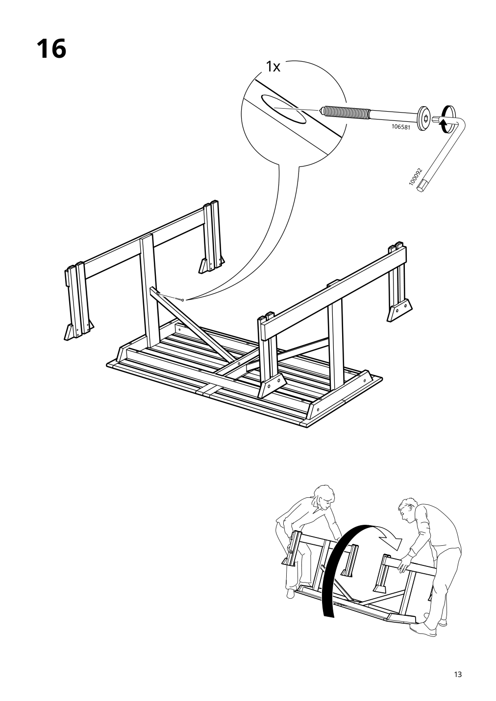 Assembly instructions for IKEA Lerholmen picnic table acacia outdoor | Page 13 - IKEA LERHOLMEN picnic table 405.392.63