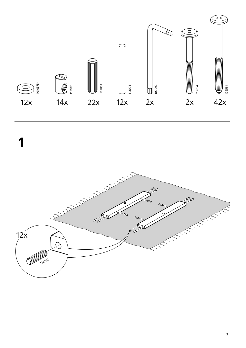 Assembly instructions for IKEA Lerholmen picnic table acacia outdoor | Page 3 - IKEA LERHOLMEN picnic table 405.392.63