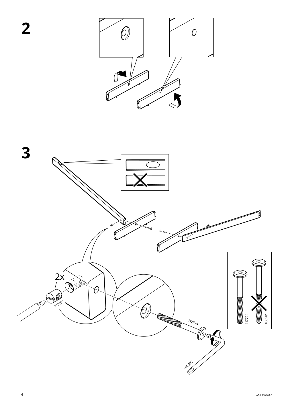 Assembly instructions for IKEA Lerholmen picnic table acacia outdoor | Page 4 - IKEA LERHOLMEN picnic table 405.392.63